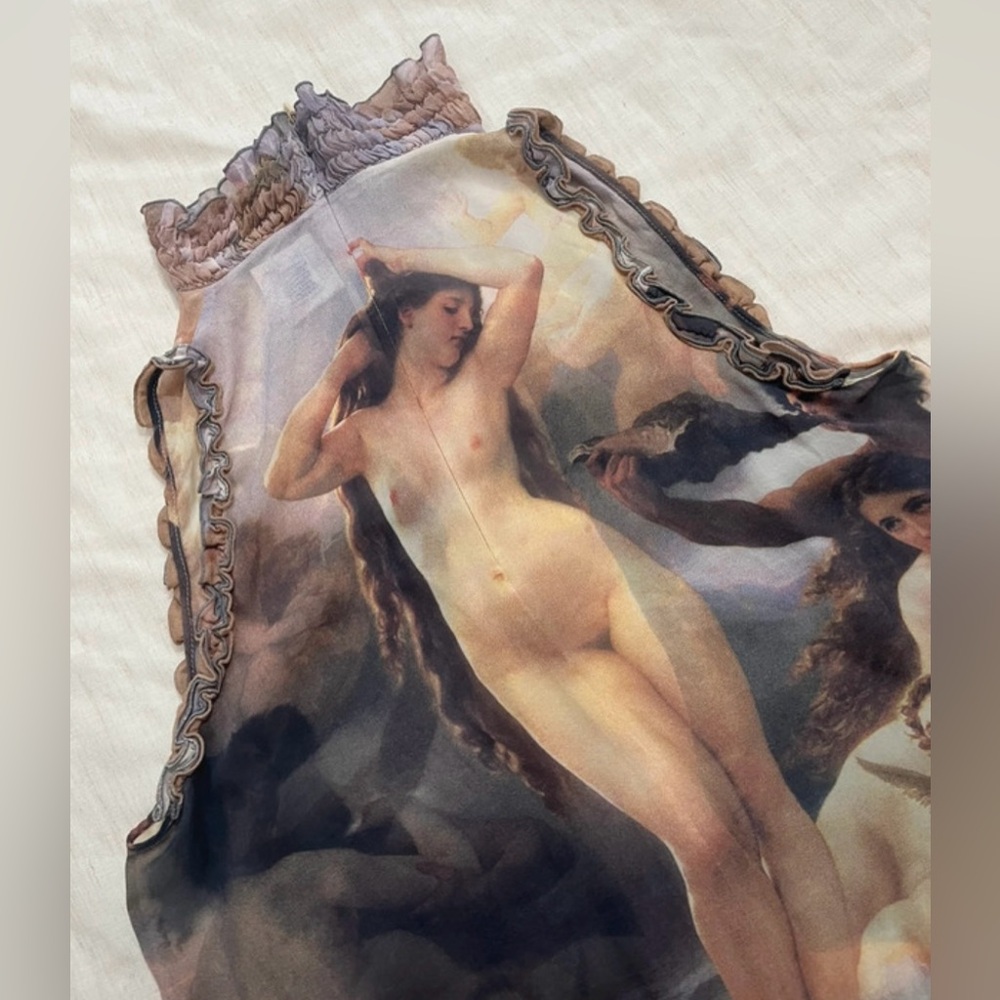 RARE Dolce & Gabbana 1993 Birth of Venus Chiffon High Neck Top - Picture 5 of 9